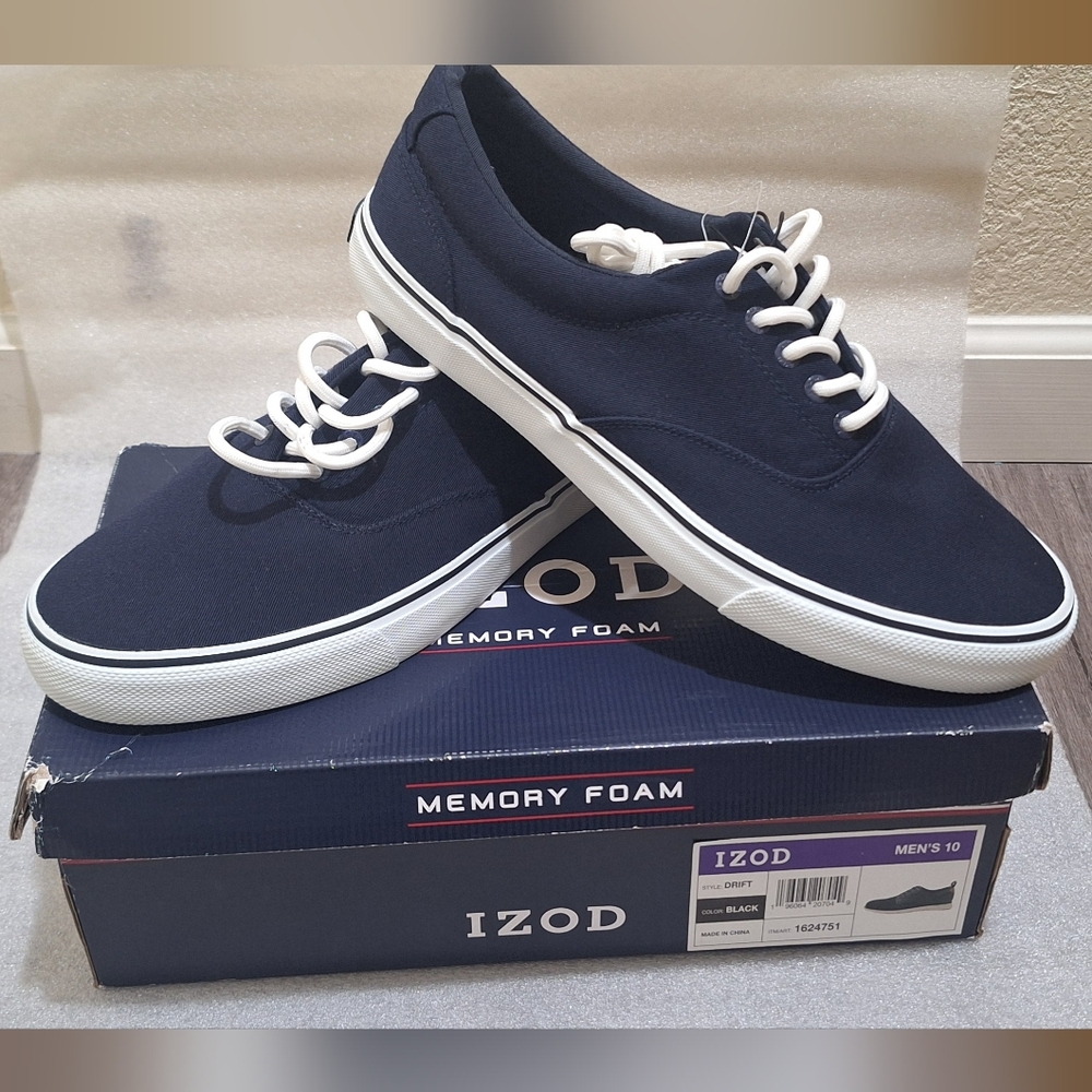 IZOD Men's Navy Sneakers with White Accents